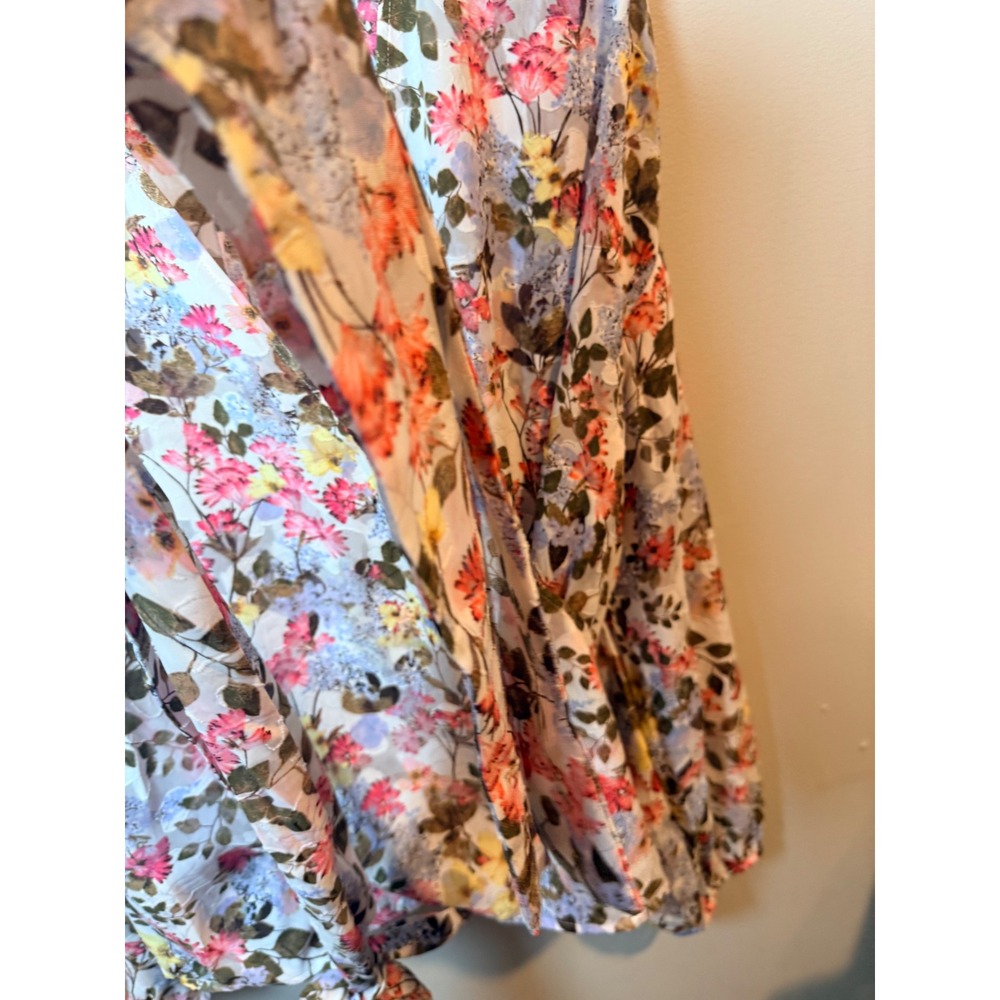 Lane Bryant Floral Wrap Tie‎ Front Blouse Plus Size 24 V Neck Long Sleeve - Picture 3 of 9